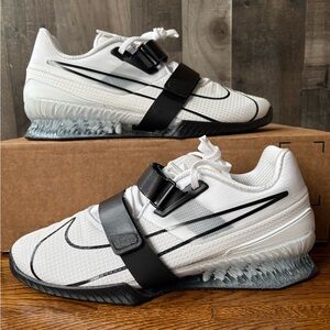 Nike Romaleos 4 Weightlifting Training White Black shoes Men’s Size 12 NEW